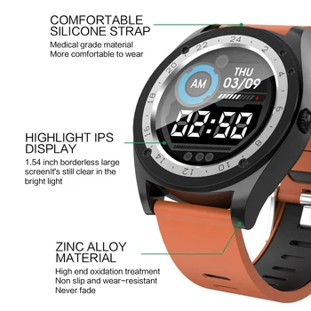 M10 Bluetooth Smart Watch 1.54 polegadas Touch Screen Monitor de frequência Cardíaca Remoto Impermeável Esportes Inteligente Pulseira de Apoio TF Cartão