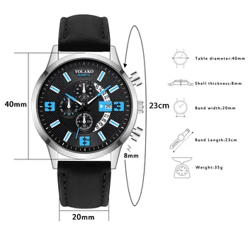 Mar Azul Ponteiro dos Homens de Quartzo Relógios de pulso de Moda Casual em Couro Pulseira de Relógio Analógico de Negócios de Moda Relógio Para Homens 2021