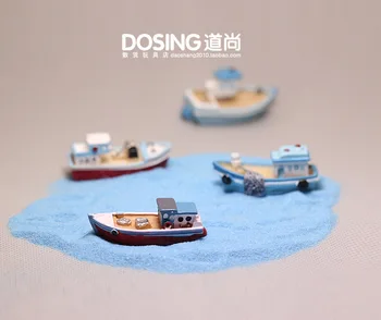Miniatura Barco De Pesca Modelo De Ornamentos, O Sea World, Mini Navio Ocean Pequeno Veleiro Aquário Decoração De Vela Lancha Decoração Brinquedos