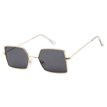 Moda Óculos de sol Quadrado Mulheres Homens Metal Tons Vintage da Marca do Designer de Óculos de Sol UV400 Óculos Para Feminino, Oculos De Sol