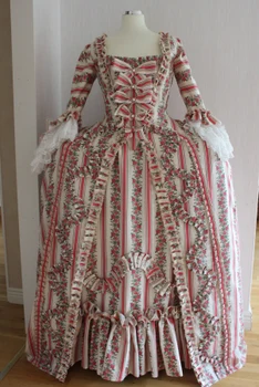 Natal de Marie Antoinette vestido Vestido Rococó do Século 18, a Europa histórico de rosa vestido de saco-de volta vestido de um manto la francaise