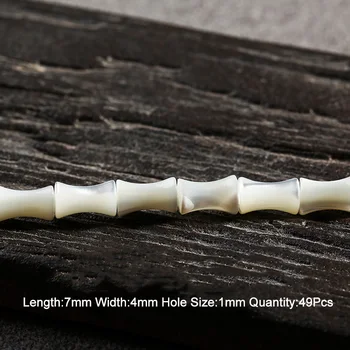 Natural Shell de Bambu Comum em Forma de Grânulos Brancos Shell cordões Lisos feito à mão Para Pulseiras, Colar de DIY Fazer a Jóia de Componentes