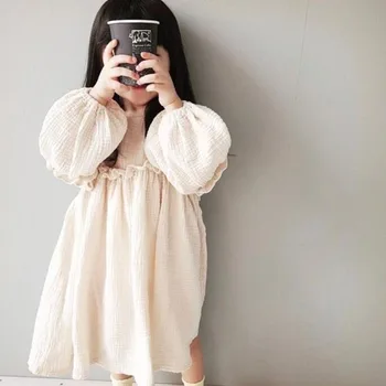 Novo 2020 Verão Japão Crianças Do Vestido Da Menina Do Bebê Meninas De Verão, Vestidos De Linho Primavera Roupas De Babados Princesa Criança Do Bebê Roupa De Menina
