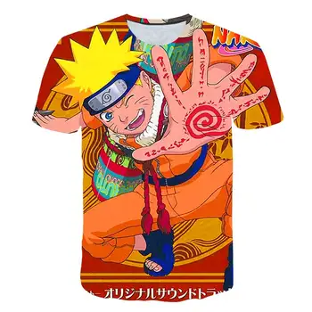 O verão Japonês de Anime Homens Impressão 3D T-shirt Narutos Crianças de Rua em torno do Pescoço T-shirt Casual de grandes dimensões Moletom Topo