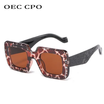 OEC CPO Moda Quadrado Laranja Óculos de sol das Mulheres Clássico Punk Homens Óculos de sol Vintage Tons Feminino Óculos Oculos UV400 O926