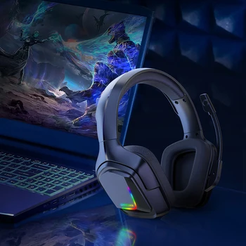 ONIKUMA K20 Fones de ouvido com Fio Com Microfone de Luz RGB Fones de ouvido com Cancelamento de Ruído Fones de ouvido Para PS4 Xbox Um Headset Gamer