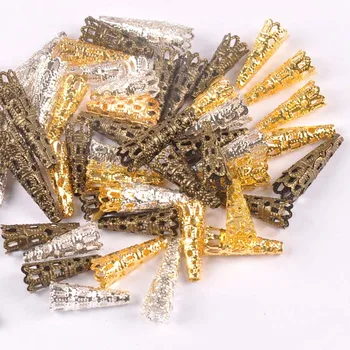 Ouro/prata/Bronze 50Pcs Oco Filigrana Envolve Flores Conectores de Metal Artesanato Enfeites Para DIY Scrapbookings a Decoração Home