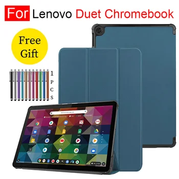 Para Lenovo Dueto Chromebook Tablet PU estojo de Couro Ajustável Dobrável Tampa do Suporte