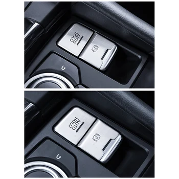 Para Mazda 3 Axela CX-4 CX-5 Carro de Alumínio Eletrônico freio de Mão de Estacionamento, Freio e Botão Multimédia Tampa Moldura Guarnição Adesivo