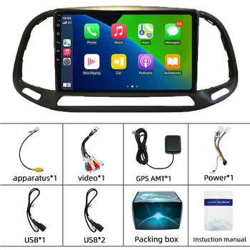 PEERCE Para Fiat Doblo 2016 2017 2018 2019 Multimídia, Rádio, Leitor de DVD Player do Carro Android De 10 CarPlay de Navegação GPS RDS AM