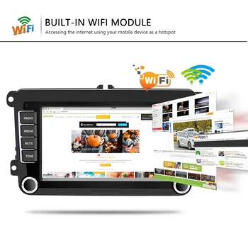 Podofo Android auto-Rádio de 2 Din 7 Polegadas Car Multimedia player WIFI GPS Link de Espelho Para Skoda e VW Passat Polo de Golfe do Assento