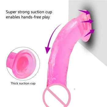 Pênis realístico Mini Vibradores para as Mulheres Lésbicas Brinquedos Grandes Falso Pau de Silicone Fêmeas de Masturbação, Sexo Ferramentas Erótico Adulto Plug Anal