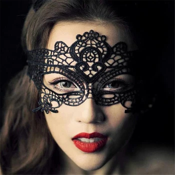 Quente Novo Halloween Preto Tiaras Para As Mulheres De Renda Sexy Elástico Hairband Máscara De Olho Acessórios De Cabelo De Meninas Haar Accessoires