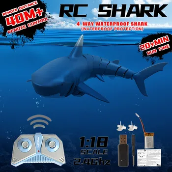 Rc Tubarão Brinquedos De Controle Remoto De Rádio Eletrônico Nadar Pescar De Barco Durável 4 Do Canal Submarino De Brinquedo Engraçado Piscina, Banheira De Brinquedos Para Crianças