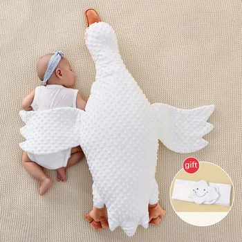 Recém-Nascido Conforto De Almofada Branca Grande Ganso Sono Infantil Alivia Intestinal De Escape De Avião Calmante Sono Do Bebê Artefato