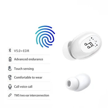 S8 Mini Fone de ouvido Bluetooth sem Fio Auscultadores Auriculares compatíveis com Bluetooth, Fone de ouvido Com Microfone