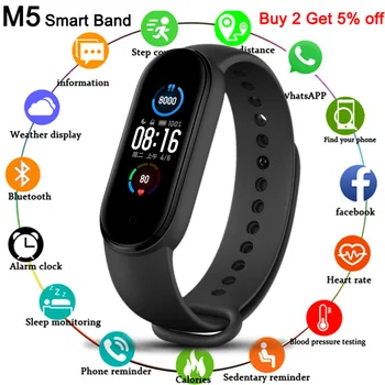 Smart Digital Pulseira de Relógio de Homens de Fitness Pulseira de Mulheres Sport Tracker Smartwatch M5 Banda Para Adriod IOS Relógios Mens 2020 Reloj