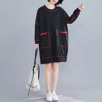 SuperAen Pluz Size Solta Mulheres T-Shirt de Algodão Casual de Senhoras T-Shirts da Primavera Novo Longa-manga Estilo coreano 2019 Vestuário Feminino