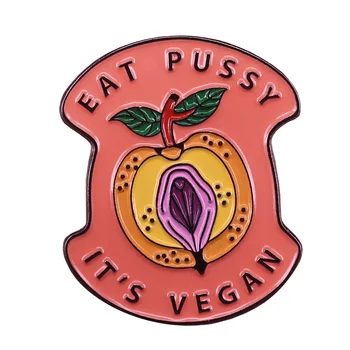 Vegano E Vegetariano Slogan Lapl Pin