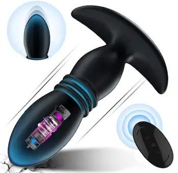 Vibrador Anal Telescópica de Controle Remoto sem Fio vibrador Plug anal Brinquedo do Sexo Para as Mulheres Massageador de Próstata Impermeável Estimulador