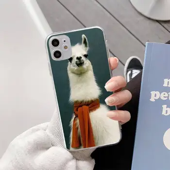 YNDFCNB Dalai Lhama e Alpaca Luxo Soft Phone Case Para iPhone 11pro 12pro MAX 8 7 6 6S Plus X XS MAX 5 de 5 anos SE XR Fundas Capa