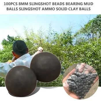 100 Pcs 10mm Estilingue Esferas de Rolamentos de Bolas de Lama de Segurança Não-tóxico Estilingue Munição Sólido Bolas de Argila Para a Caça Exterior de Tiro