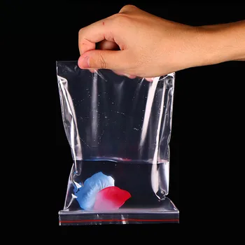 100pcs/Pack Resealable Sacos Zip Lock Auto Selo Plástico transparente Saco Poli de Armazenamento de Alimentos Pacote Reclosable Vácuo Fresco Saco
