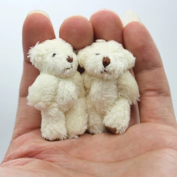 10pc 4,0 cm mini Conjunta Ursinho de Pelúcia Recheado de Casamento Caixa de brinquedo de Boneca de Vestuário e Acessórios de Cabelo