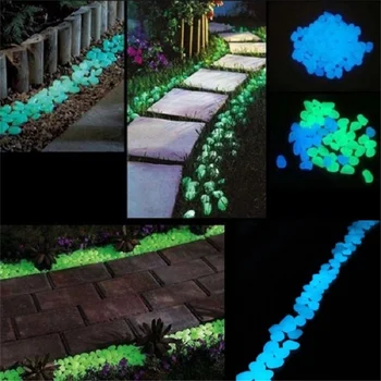 10pcs Fluorescente Seixo Jardim Tanque de Peixes de Aquário de Pedra Luminosa Decoração Acessórios Brilhando no Escuro Pedras Atacado