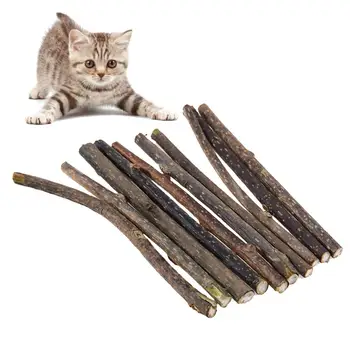 10Pcs Natural Puro Catnip Pet Gato Segurança dos Brinquedos de pasta de dente Molar Ramo de Limpeza de Dentes Silvervine Gato Lanches Varas de Suprimentos para animais de Estimação