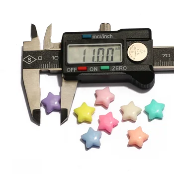 11mm Coloridas Forma de Estrela de Acrílico Solta Charme Espaçador Miçangas para Fazer Jóias Colar Pulseira DIY Acessórios