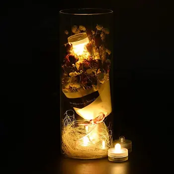 12pcs LED à prova d'água eletrônica a luz da vela mergulho rodada de luz de decoração de casa adereços Criativos aniversário widding