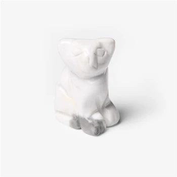 1PC Natural de Pedra Esculpida Gato Animal Ornamentos Agat Unakite Cristal Quartzs de Pedra de Artesanato Casa de Estilo Fengshui Riqueza Figurine