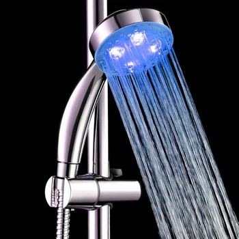 1Pcs de água de alimentação LED Colorido Cabeça de Chuveiro de Mão Sensor de Temperatura do Banho de Luz a Cabeça Sem Bateria Acessórios de casa de Banho