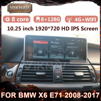 2 Din do Sistema Android auto-Rádio Leitor Multimídia BMW X6 E71 2008-2017 Auto de Navegação GPS Carplay Chefe da Unidade de 128GB
