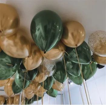 30pcs Chrome Balão Verde Confete Definir Festa de Aniversário, Decorações de Adultos, Crianças Hélio Globos de Ar Bolas a Decoração do Casamento