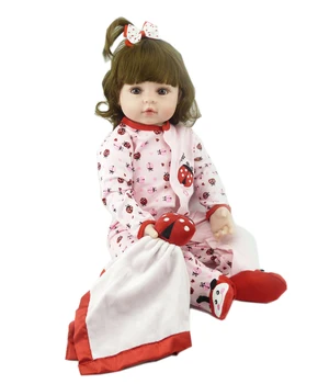 48 CM 60 CM de Silicone Renascer Boneca Linda Princesa Bebês Brinquedos de Presente de Aniversário de Presente de Natal Brinquedos de Meninas