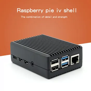 50PCS*Raspberry Pi 4 Modelo B Preto Cinza Escuro Caso de Ligas de Alumínio Passivo de Resfriamento da Shell caixa Metálica de Dissipação de Calor para Pi 4