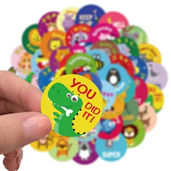 50pcs/set Kids Reward Stickers Motivational Sticker For Kids School Reward Students Cute Animal Encouragement Stickers Labels