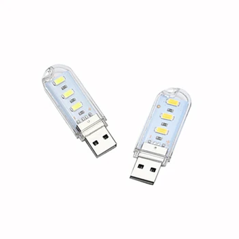 5Pcs Mini USB CONDUZIU a Luz da Lâmpada de Mesa Portátil luz da Noite Para o Banco de Energia Portátil do PC a Leitura do Livro de Luz Branco Quente Lâmpada de Acampamento Lâmpada