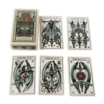 78 pcs Oracle Cartas de Tarô tatuagem de Cartão de tarô Conselho Jogos de Baralho Palying Cartões Para o Jogo de Festa