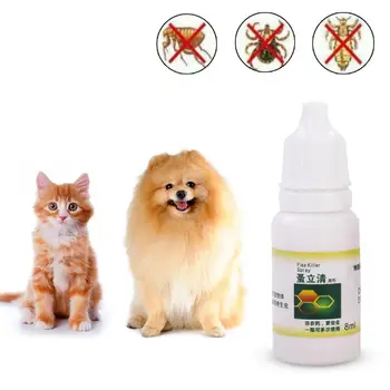 8ml Cão Gato de Pulgas e Carrapatos Killer Anti-pulgas Inseticida Spray de Piolhos Inseto Removedor Líquido Suprimentos para animais de Estimação