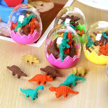 8Pcs Novidade Mini Kawaii Ovo de Dinossauro de Lápis Borracha com ovo Alunos Estacionário Presente