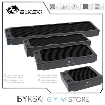 Bykski Radiador 120/240/360/480 40mm, Cobre Vermelho/ 2 Camadas de 12 FPI Ventilador de 120mm Computador de Resfriamento de Água Liquild Cooler Linha