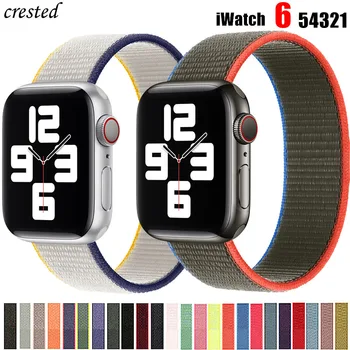 Cinta de Nylon para a Apple faixa de relógio de 44mm 40mm 42mm 38mm smartwatch pulseira de cinto, pulseira de iWatch 3 4 5 6 se a banda