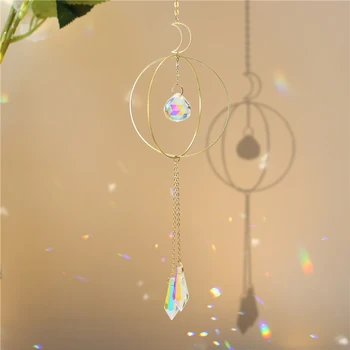 Cristal apanhador de Prismas de Suspensão Prismas de Cristal arco-íris do Sol Sensor de Pingente para a Janela do Jardim de Decoração de Casamento