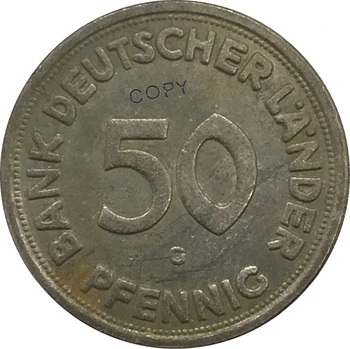 De 1950 A Alemanha 50 Pfennig Cuproníquel Prata Chapeada Colecionáveis Cópia Da Moeda