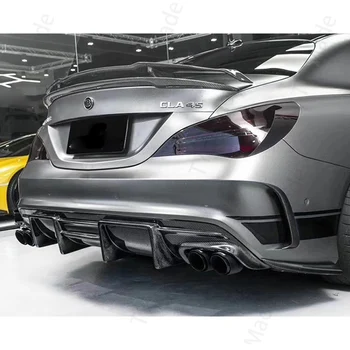 De Fibra de carbono, Estilo Carro pára-choques Traseiro com Difusor de Lábios para a Mercedes Benz CLA W117 C117 CLA200 CLA250 Esporte CLA45 AMG 2013-2019 Carro