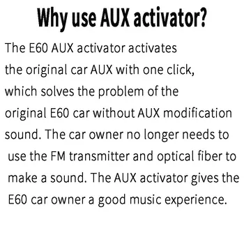 Especial aux ativador Para a BMW E60 E61E63 E64 CCC do sistema AUX ativador para abrir o carro original, sem AUX