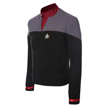 Estrela De Cosplay Trek Jean-Luc Picard Traje Casaco Gerações Colete+Camiseta